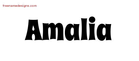 Amalia Groovy Name Tattoo Designs