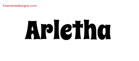 Arletha Groovy Name Tattoo Designs
