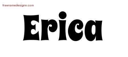 Groovy Name Tattoo Designs Erica Free Lettering - Free Name Designs