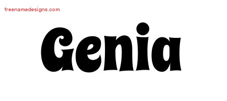 Genia Groovy Name Tattoo Designs