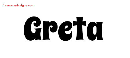 Groovy Name Tattoo Designs Greta Free Lettering - Free ...