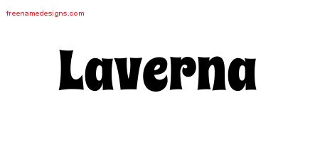 Laverna Groovy Name Tattoo Designs