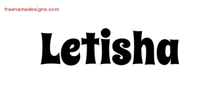 Letisha Groovy Name Tattoo Designs