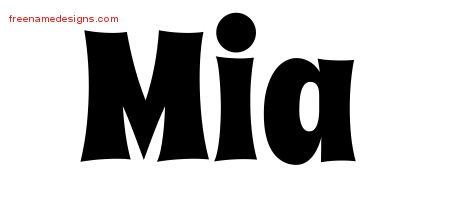 Groovy Name Tattoo Designs Mia Free Lettering - Free Name Designs