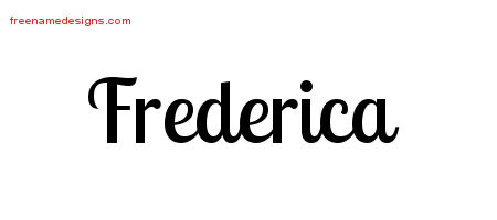 Frederica Handwritten Name Tattoo Designs