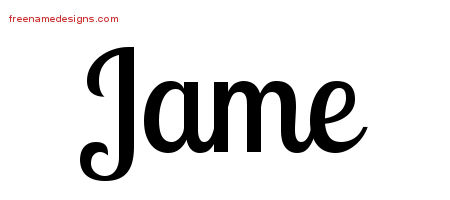 Jame Handwritten Name Tattoo Designs