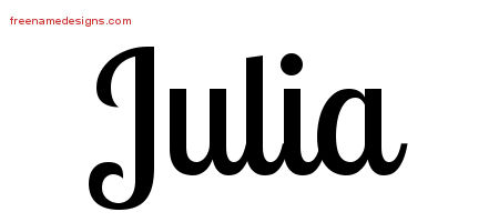 Handwritten Name Tattoo Designs Julia Free Download - Free Name Designs