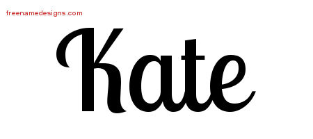 Handwritten Name Tattoo Designs Kate Free Download - Free ...