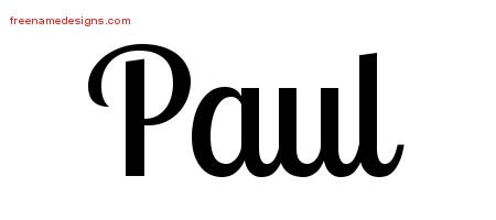 Handwritten Name Tattoo Designs Paul Free Download - Free Name Designs