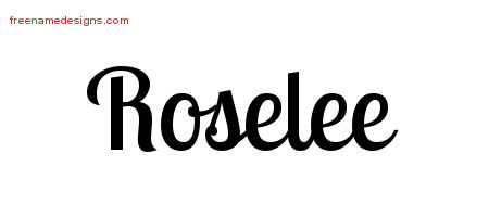 Roselee Handwritten Name Tattoo Designs