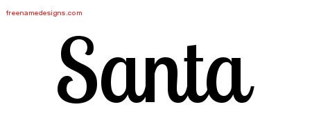 Handwritten Name Tattoo Designs Santa Free Download - Free Name Designs