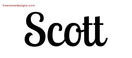 Handwritten Name Tattoo Designs Scott Free Download - Free Name Designs