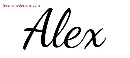 Lively Script Name Tattoo Designs Alex Free Printout - Free Name Designs