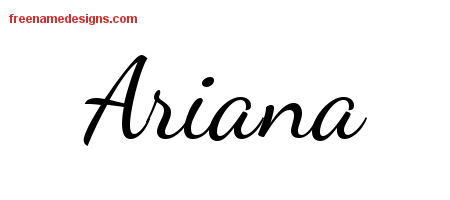 Lively Script Name Tattoo Designs Ariana Free Printout ...