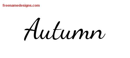 Lively Script Name Tattoo Designs Autumn Free Printout - Free Name Designs