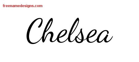 Lively Script Name Tattoo Designs Chelsea Free Printout - Free Name Designs