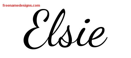 Elsie Lively Script Name Tattoo Designs