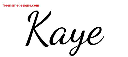 Kaye Lively Script Name Tattoo Designs