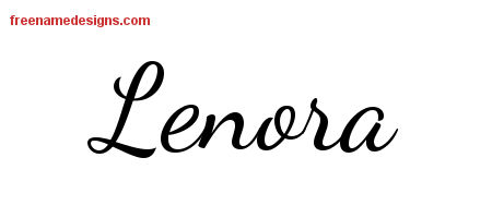 Lively Script Name Tattoo Designs Lenora Free Printout ...