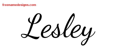 Lesley Lively Script Name Tattoo Designs