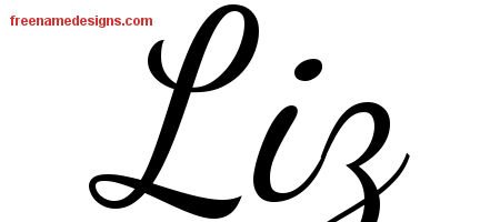 Lively Script Name Tattoo Designs Liz Free Printout - Free Name Designs