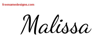 Malissa Lively Script Name Tattoo Designs