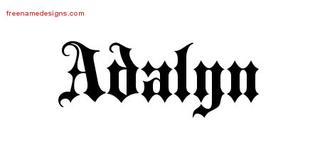 Adalyn Old English Name Tattoo Designs