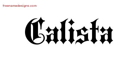 Calista Old English Name Tattoo Designs