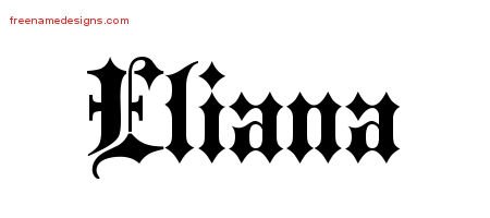 Old English Name Tattoo Designs Eliana Free - Free Name Designs