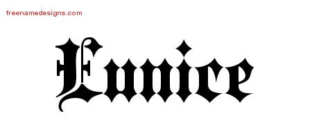 Eunice Old English Name Tattoo Designs