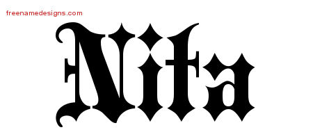 Nita Old English Name Tattoo Designs