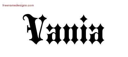 Old English Name Tattoo Designs Vania Free - Free Name Designs
