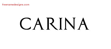 Carina Regal Victorian Name Tattoo Designs