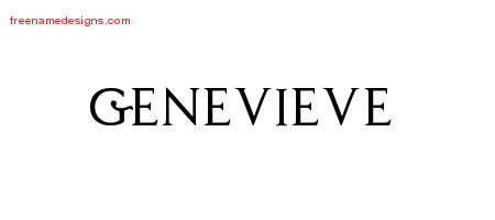 genevieve name designs tattoo regal victorian graphic