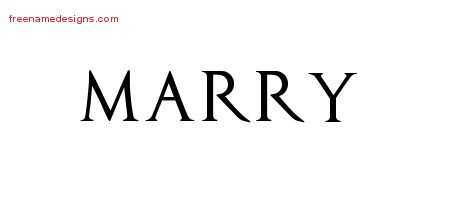Marry Regal Victorian Name Tattoo Designs