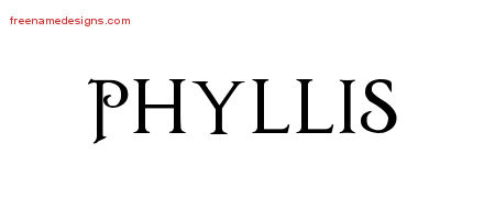 Phyllis Regal Victorian Name Tattoo Designs