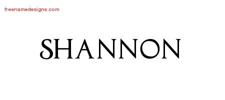 Shannon Regal Victorian Name Tattoo Designs