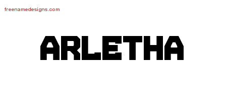 Arletha Titling Name Tattoo Designs