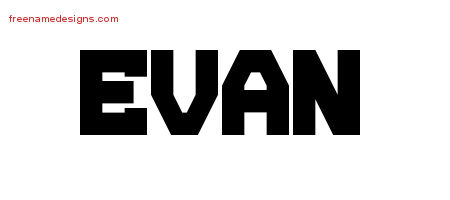 Titling Name Tattoo Designs Evan Free Printout - Free Name ...