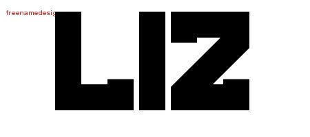 Titling Name Tattoo Designs Liz Free Printout - Free Name Designs