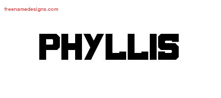 Phyllis Titling Name Tattoo Designs