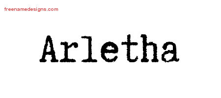 Arletha Typewriter Name Tattoo Designs