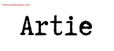 Artie Typewriter Name Tattoo Designs