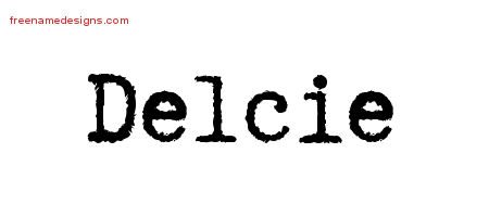Delcie Typewriter Name Tattoo Designs