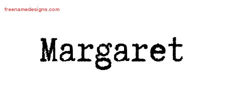 Margaret Typewriter Name Tattoo Designs