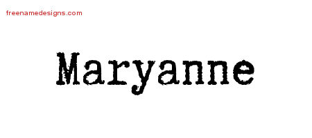 Maryanne Typewriter Name Tattoo Designs