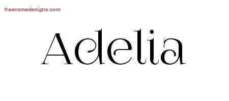 Adelia Vintage Name Tattoo Designs