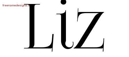 Vintage Name Tattoo Designs Liz Free Download - Free Name Designs