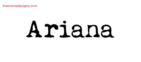 Vintage Writer Name Tattoo Designs Ariana Free Lettering ...