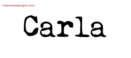 Carla Vintage Writer Name Tattoo Designs